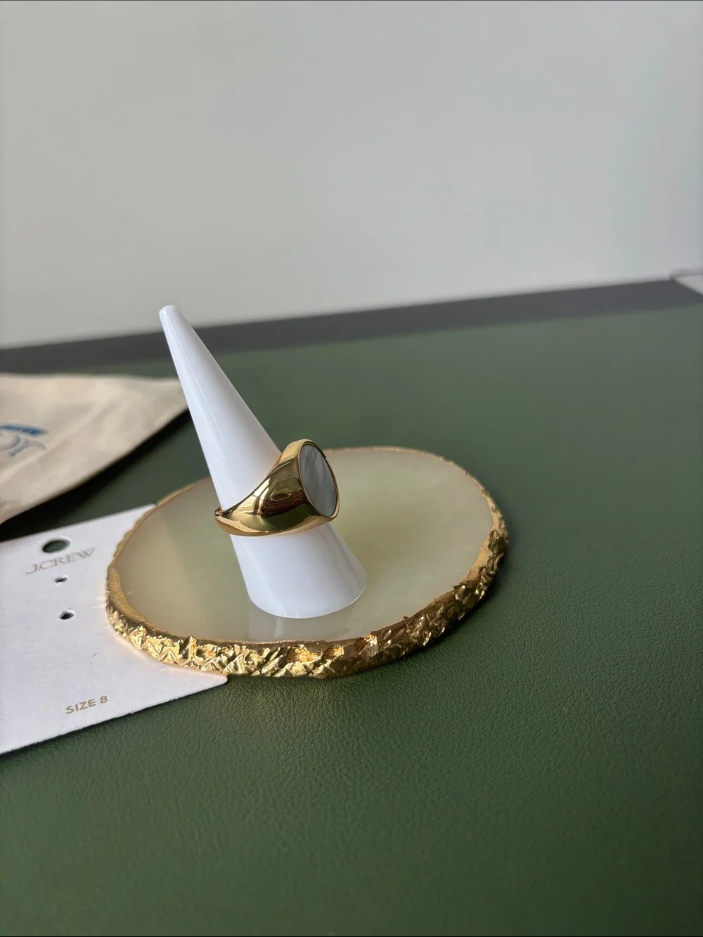 J. Crew Gold Mother-of-Pearl Ring